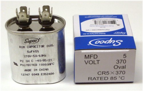 Oval Fan Motor Run Capacitor - 5 MFD 370V