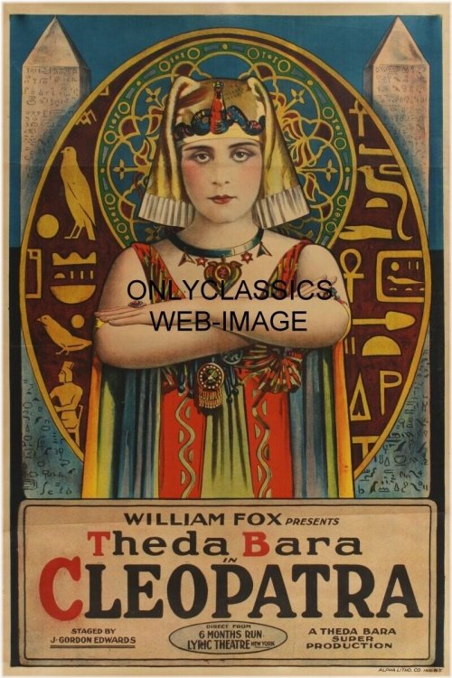 Cleopatra at the Lyric Theater: Vintage Broadway Poster Featuring Theda Bara