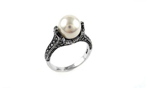 Marcasite Pearl Ring