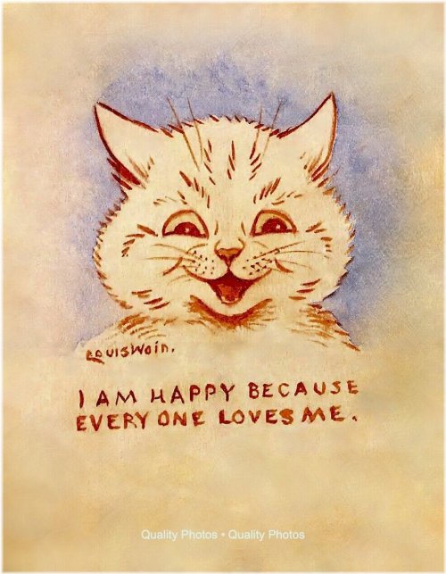 Feline Joy: Louis Wain's Beloved 'I Am Happy' Print