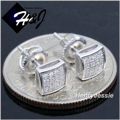 Silver Ice Cube Stud Earring