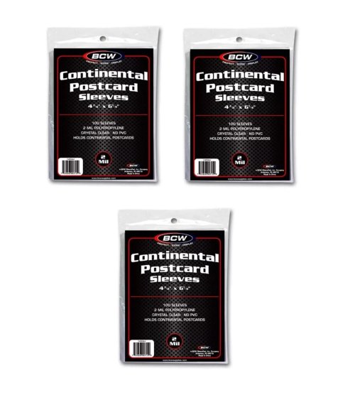 Continental Shield Postcard Protectors - PVC-Free and Archival