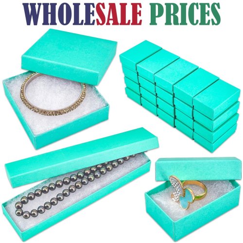 Teal Treasure Boxes with Soft Cotton Padding - Available in 11 Sizes