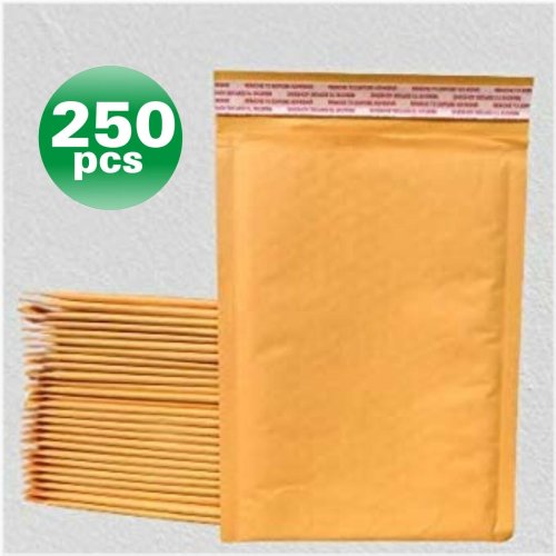 Kraft Bubble Envelopes - Pack of 250 (6x9 inches) by PolycyberUSA