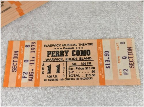 Warwick Musical Theatre Ticket - Perry Como 1979