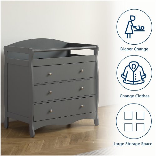 Diaper Changing Station with Storage and Safety Features