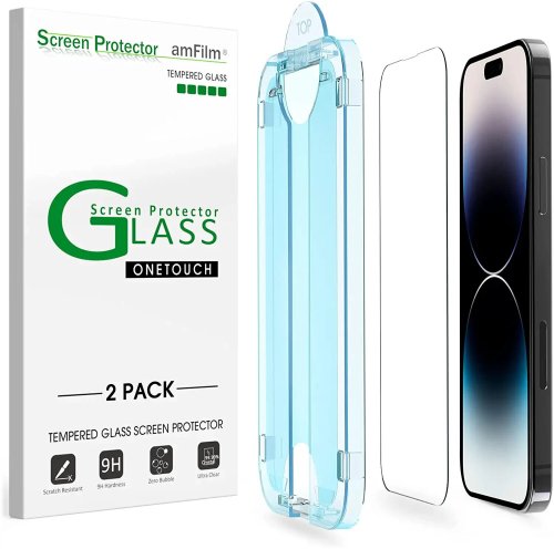 OneTouch Glass Screen Protector for iPhone 14 Pro Max (6.7"2022) - 2 Pack by Amfilm