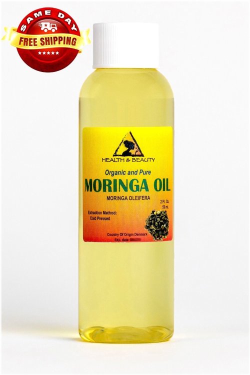 Pure Moringa Oil - Organic, Unrefined, Cold Pressed, 2 oz