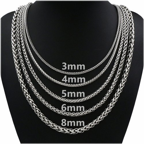 Silver Wheat Braided Necklace