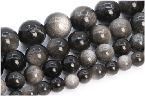 Silver Obsidian Gemstone Beads