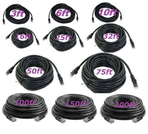 Black Cat Ethernet Patch Cable Lot