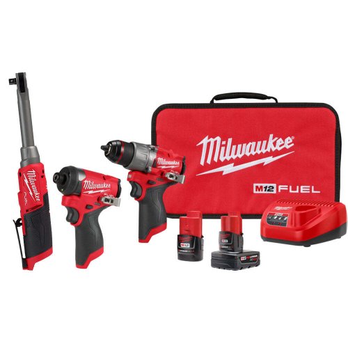 Milwaukee M12 FUEL 12V Cordless 2 Tool Combo Kit with 3/8" Ratchet