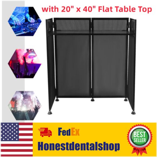 Black Scrim Event Booth with Folding Table Top