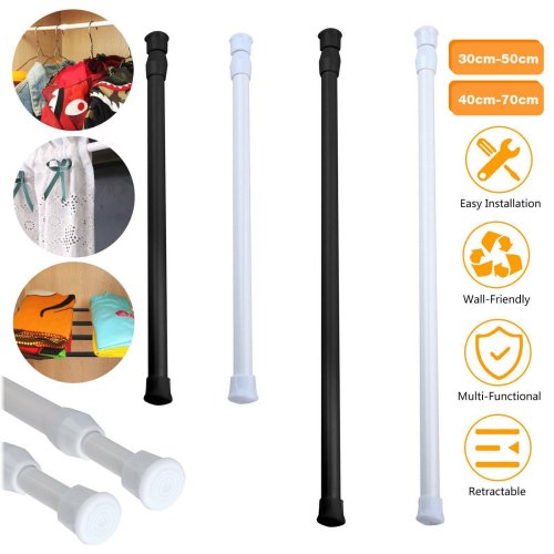 FlexiFit Steel Window Rod - Adjustable Tension Pole for Heavy Curtains