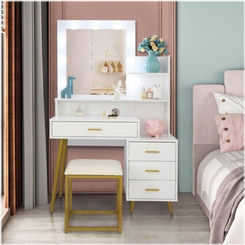 Glowing Reflection 4-Drawer Dressing Table
