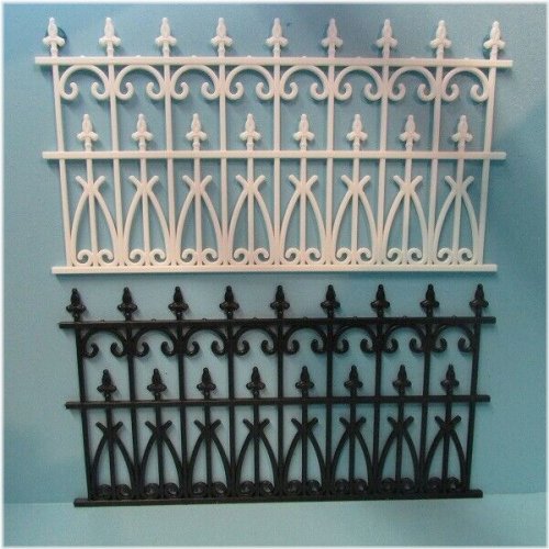 Miniature Plastic Ornate Fence Set for Dollhouse Builders