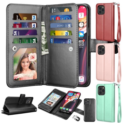 Magnetic Leather Wallet Phone Cover for iPhone