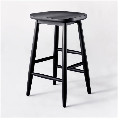 Midnight Oak Backless Counter Stool