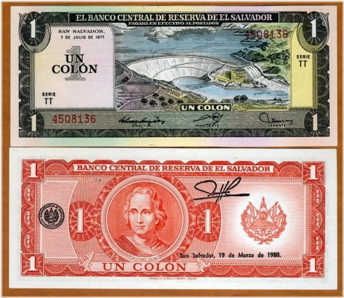 El Salvador Columbus Banknote, 1 Colone, 1977
