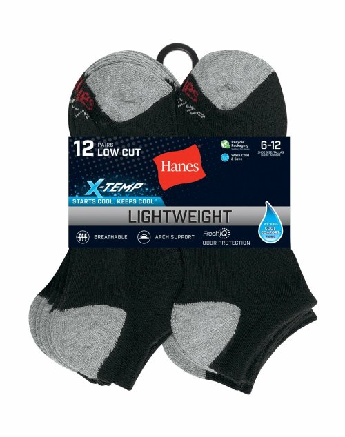 FreshIQ Cool Comfort Men's Low Cut Socks - 12 Pack (Size 6-12)