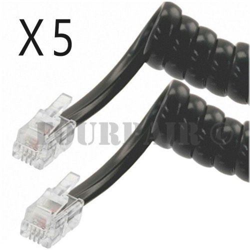 Black Coil Cord Set