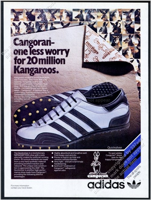 Adidas Quicksilver Cangoran Retro Track Shoe Print Ad