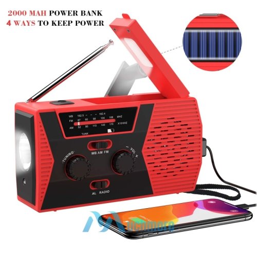 SolarCrank Weather Radio & Power Bank