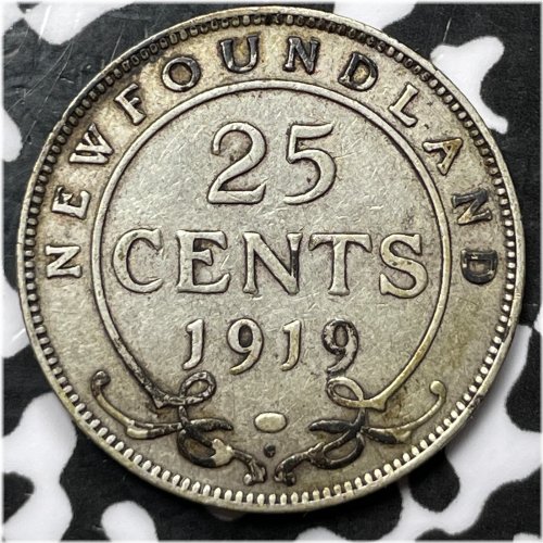 Newfoundland 25 Cents Silver Coin - 1919 Lot#D3216