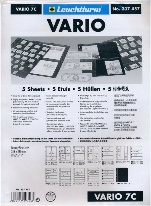 Clear Pocket Stock Sheets