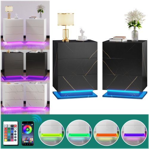 Glossy Drawer Duo Nightstands