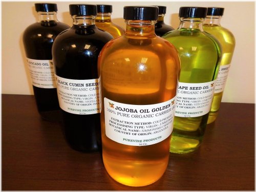 Organic Glass Bottled Carrier Oils