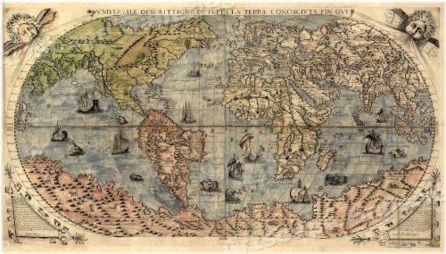 Terra Exploration Map - 1565 Vintage Wall Print