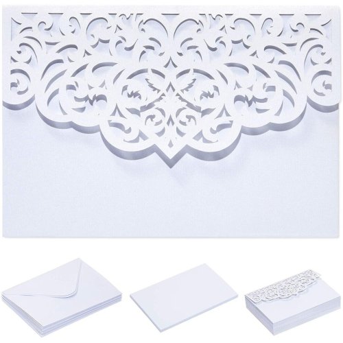 Elegant Lace-Trimmed Invitation Set