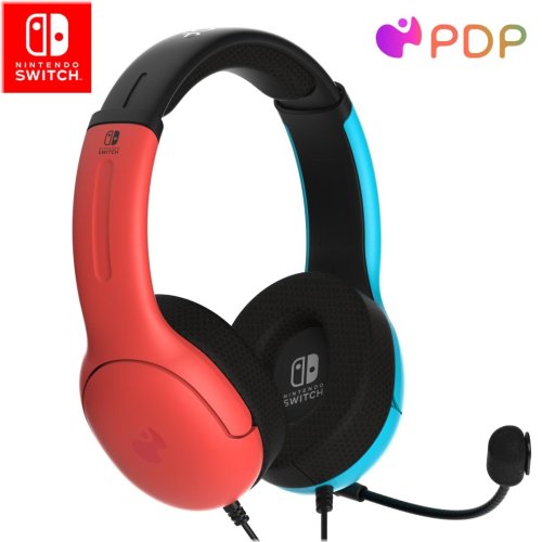 Neon Red & Blue Airlite Stereo Headset