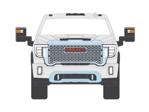 White 2022 GMC Sierra 2500 Denali 1:64 Scale Model by Karson Diecast Co