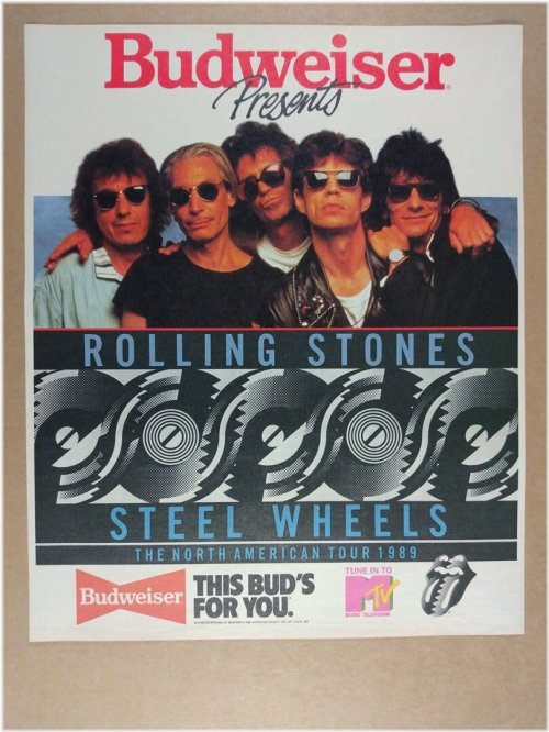 Steel Wheels Tour Budweiser Beer Vintage Print Ad