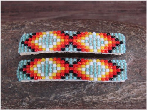 Southwest Sunset Beaded Hair Barrette Set