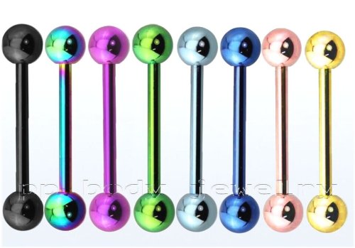 Titanium Anodized Barbells Set for Tongue and Nipple Piercings