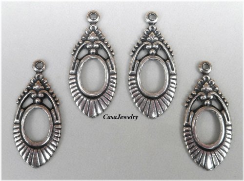 Silver Teardrop Hang Rings - Set of 4