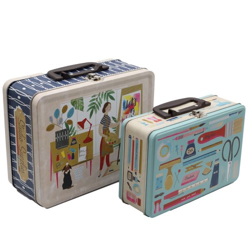 Artistic Treasures Tin Lunchbox Set - Vintage-inspired storage containers by Molly & Rex