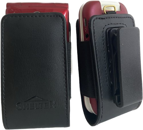 Leather Pinch Clip Case for Verizon Orbic Journey V, L Flip Phone