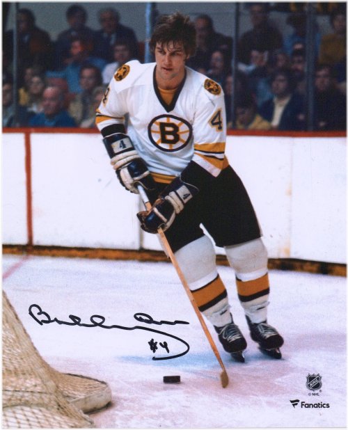 Bobby Orr White Jersey Skating Photo