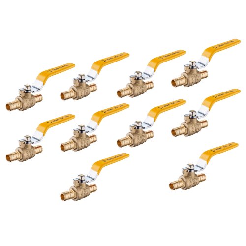 Yellow Brass Shut-Off Valves (Pack of 10)