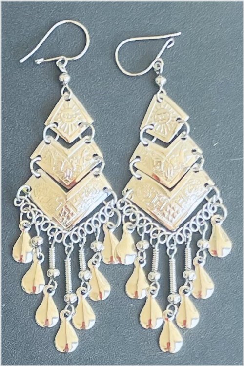 Andean Silver Dangle Earrings