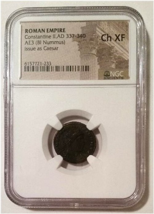 Imperial Roman Coin: Constantine II AD 337-340 AE3 BI Nummus
