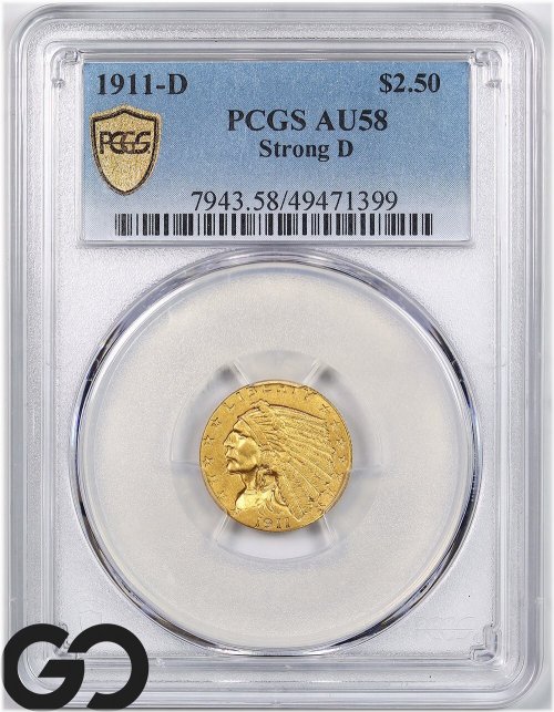 Distinguished 1911-D Gold Indian Quarter Eagle