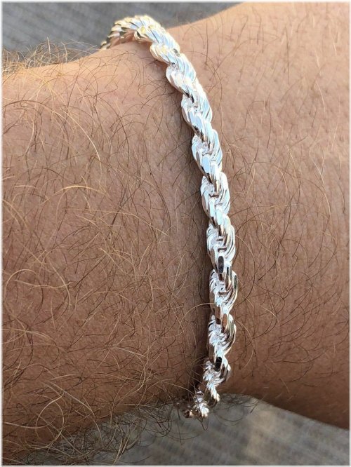 Silver Rope Charm Bracelet