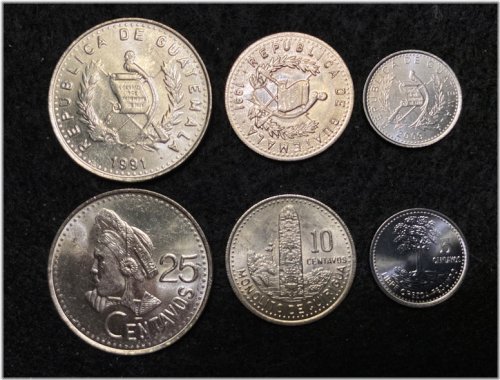 Guatemalan Centavos Trio: Uncirculated World Coins Set