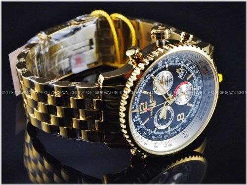 Chase Durer Flight Commander Sapphire Gold Watch