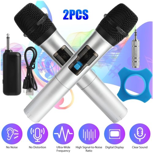 Precision Dual Handheld Wireless Microphone System with Metal Receiver